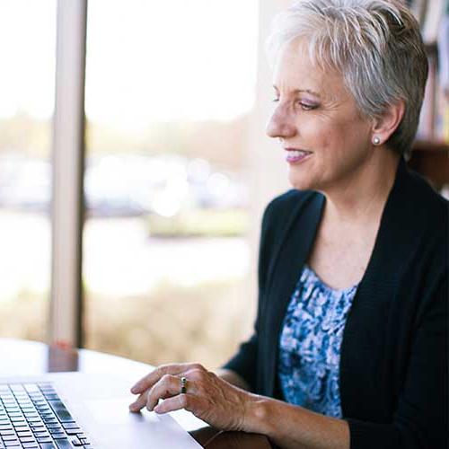 teacher on laptop